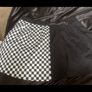 Black and white checkered skirt SHEIN Curve size 3XL